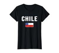 Chilean Flag Chile Value Graphic T-Shirt, Women, Black, XS