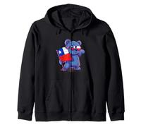 Chilean Flag Cute Bear Chilean Pride Chilean Roots Chile Zip Hoodie