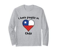 Chilean Flag Heart I Have People in Chile Long Sleeve T-Shirt