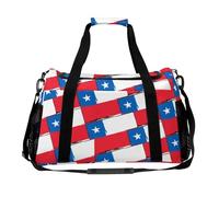 Chilean Flag Or Banner Trendy Duffle Bag for Travel Large Capacity Lightweight Carry on Halfday Weekender Bags