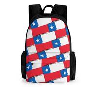 Chilean Flag Or Banner Trendy Printed Travel Backpack with Pocket Funny 16 Inch Shoulder Daypack for Work Hiking Camping
