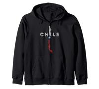 Chilean Map and Flag - Distressed Chile Souvenir Zip Hoodie