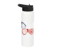Chilean Pride Chilean Flag Butterfly Chilean Roots Chile Stainless Steel Insulated Water Bottle