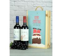 Chilean Red Wine Duo Christmas Wood Box Gift