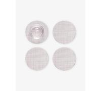 Chilewich Chilewich Basketweave Mist Woven Coasters Set Of Four Blush