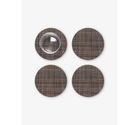 Chilewich Chilewich Basketweave Mist Woven Coasters Set Of Four Dark Walnut