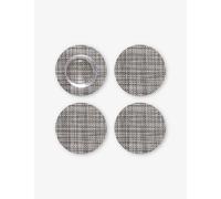 Chilewich Chilewich Basketweave Mist Woven Coasters Set Of Four Gravel