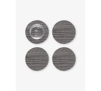 Chilewich Chilewich Basketweave Mist Woven Coasters Set Of Four Light Grey