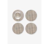 Chilewich Chilewich Basketweave Mist Woven Coasters Set Of Four Linen