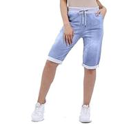 Chilgoza Italian Ladies Women's Elastic Waist Cotton Turn Up Shorts Size UK Fit 8-22
