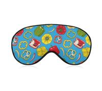 Chili and Pepper Pattern Eye Sleep Mask,Super Soft Eye Masks with Adjustable Strap,Ultimate Sleeping Aid,Blindfold,Relax & Relieve Your Fatigue,Puffy Eyes