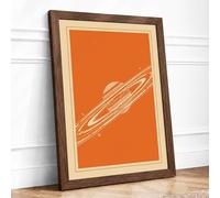 Chili in Cream Minimalist Framed Wall Art Print A3 (42×29.7cm) Walnut, Wall Decor for Living Room, Bedroom, Office & Home, Ready to Hang, Art Gift