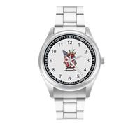 Chili King Cool Men's Casual Watch with Stainless Steel Strap Alloy Quartz Wrist Watches