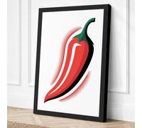 Chili Pepper Modern Canvas Wall Art Print 18x12 Inch (46 x 30 cm)