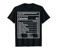 Chili Pepper Nutrition Facts Food Macro Chart Design T-Shirt