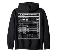 Chili Pepper Nutrition Facts Food Macro Chart Design Zip Hoodie