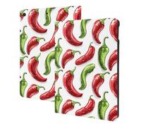 Chili Pepper Red Green Print Compatible with ipad 9th/8th/7th Generation Case Cover, Tablet Cases Compatible with ipad Case 10.2 Inch, Auto Wake/Sleep, Folio Stand