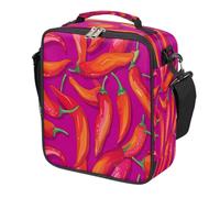 Chili Peppers Print Kids Lunch Bag for Boys Girls, Reusable Insulated Leakproof Lunch Box with Shoulder Strap, Toddler Cooler Tote for School Picnic Travel Beach Hiking Fishing