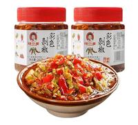 Chili sauce and paste,Homemade Pickles,Chinese pickled vegetables,condiment,Spicy Dried Radish,breakfast side dishes,Ready to eat Spicy Snack,Mixed Noodles Sauce (Colored Chopped Peppers 280g,1 can)