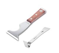 CHILI Tools 7/8" Wide Mini Pry Bar With Flat End + CHILI Tools 5 IN 1 Paint Scraper With Wooden Handle Hammer End (Paint Scraper & Mini Pry Bar)