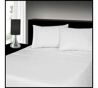 CHILIMILII 100% Brushed Cotton 4 Piece Flannel Sheet Set,Flat Sheet, Fitted Sheet with 2 Pillowcases, Brushed For Extra Softness, Warm,Easy Care Thermal Flannelette Sheet set (White, Double)