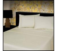 CHILIMILII 100% Brushed Cotton 4 Piece Flannel Sheet Set,Flat Sheet, Fitted Sheet with 2 Pillowcases, Brushed For Extra Softness, Warm,Easy Care Thermal Flannelette Sheet set (Cream, Double)