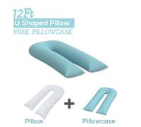 CHILIMILII 12Ft U Pillow With Free Pillowcase Maternity Pregnancy Support U Shaped Pillow