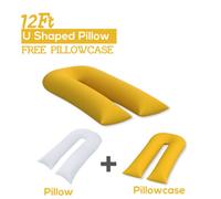 CHILIMILII 12Ft U Pillow With Free Pillowcase Maternity Pregnancy Support U Shaped Pillow