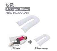 CHILIMILII 12Ft U Pillow With Free Pillowcase Maternity Pregnancy Support U Shaped Pillow