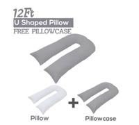 CHILIMILII 12Ft U Pillow With Free Pillowcase Maternity Pregnancy Support U Shaped Pillow
