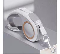 CHILIMILII 360° Tangle-Free, Retractable Dog Lead with Anti-Slip Handle, 5M/16FT-Adjustable-Smooth&Durable Nylon Tape/Ribbon, One-Handed Brake,Pause,Lock for Small and Medium Dogs (White)
