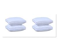 CHILIMILII 4 Pack Box Pillows 40x65+8CM, 100% Cotton Zipped Cover, Premium Bounce Back side sleeper pillows, 8cm Thick with piped Edging, Hollow Fibre Filling Side Sleeper Pillow