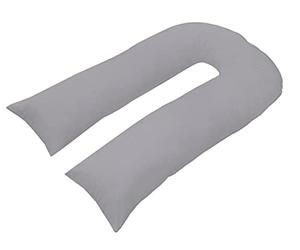 CHILIMILII 9ft Grey U Shape Pillow Cover Case Only- Polycotton 9Ft U-Pillow Covers for Allergenic, Maternity, Nursing & Pregnancy Full Body Support-Protection from Anti Dust Mite & Anti Allergey