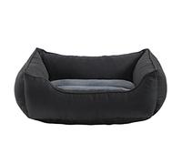 CHILIMILII Dog Sofa Bed- Washable Orthopedic Bed - Calming, Anti-Anxiety Orthopaedic Super Soft or with Cosy Sides- Warming Pet for Small, Medium, Large Dogs (medium, Black/Grey)