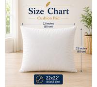 CHILIMILII Duck Feather & Down Cushion Pads Inner Inserts Scatter Deep Filled Plump Cushions 22X22''