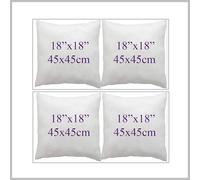 CHILIMILII Hotel Quality Hollow Fibre Cushion Pads, Inners, Inserts, Scatters in Multi Packs, Bounce Back Square Cushion Pads available in 12" 14" 16" 18" 20" 22" 24" 26" 28" 30" (4, 18x18 (45x45cm)