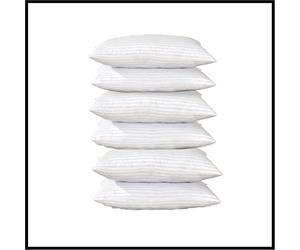 CHILIMILII Hotel Quality Hollow Fibre Stripe Pillows-Premium Filled Bounce Back Pillows 74x48cm-Hollow for Stomach side sleepers-Pack of 2,4,6,8 (Pack 6), White
