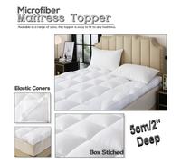 CHILIMILII Microfibre Mattress Toppers 5Cm Deep Thick Elastic Corner Box Stitched Soft Hotel Quality Anti Allergenic Mattress Protector