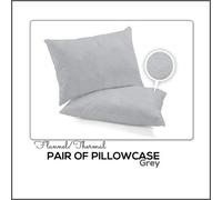 CHILIMILII Pillowcases Pair Pack 100% Brushed Cotton Flannelette Thermal Pillow Covers 19''x29''