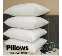 CHILIMILII Pillows Hotel Quality Bounce Back Hollowfiber Filled Anti-Allergic Pack Of 4