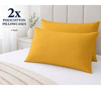 CHILIMILII Polycotton Pair Of Pillowcases Plain Dyed Housewife Pillow Covers 50X75 Cm