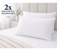 CHILIMILII Polycotton Pair Of Pillowcases Plain Dyed Housewife Pillow Covers 50X75 Cm