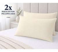 CHILIMILII Polycotton Pair Of Pillowcases Plain Dyed Housewife Pillow Covers 50X75 Cm