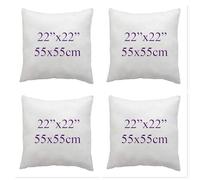 CHILIMILII Set of 4 Hollow Fibre Cushion Pads- White, Bounce Back Cushions for Sofa & Couches-Square- Anti Allergy-Standard stuffer pack of Cushion inserts (22x22 (55x55cm))
