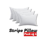 CHILIMILII Stripe Pillows Hollowfiber Extra Filled Plump Bounce Neck Back Head Support Bed Pillows Pack Of 4