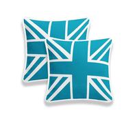 Chilimilii Union Jack Cushion Covers 100% Cotton Uk British Flag Square Cushion Cases 45X45Cm Pack Of 2