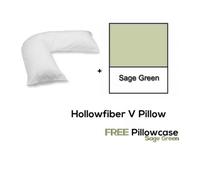 Chilimilii V Pillow With Free V Pillowcase Polycotton Cover Orthopedic Neck & Back Support Hollowfiber Filled Pillow
