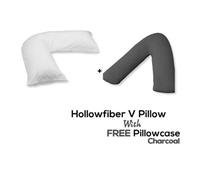 Chilimilii V Pillow With Free V Pillowcase Polycotton Cover Orthopedic Neck & Back Support Hollowfiber Filled Pillow