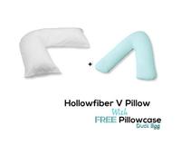 Chilimilii V Pillow With Free V Pillowcase Polycotton Cover Orthopedic Neck & Back Support Hollowfiber Filled Pillow