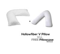 Chilimilii V Pillow With Free V Pillowcase Polycotton Cover Orthopedic Neck & Back Support Hollowfiber Filled Pillow